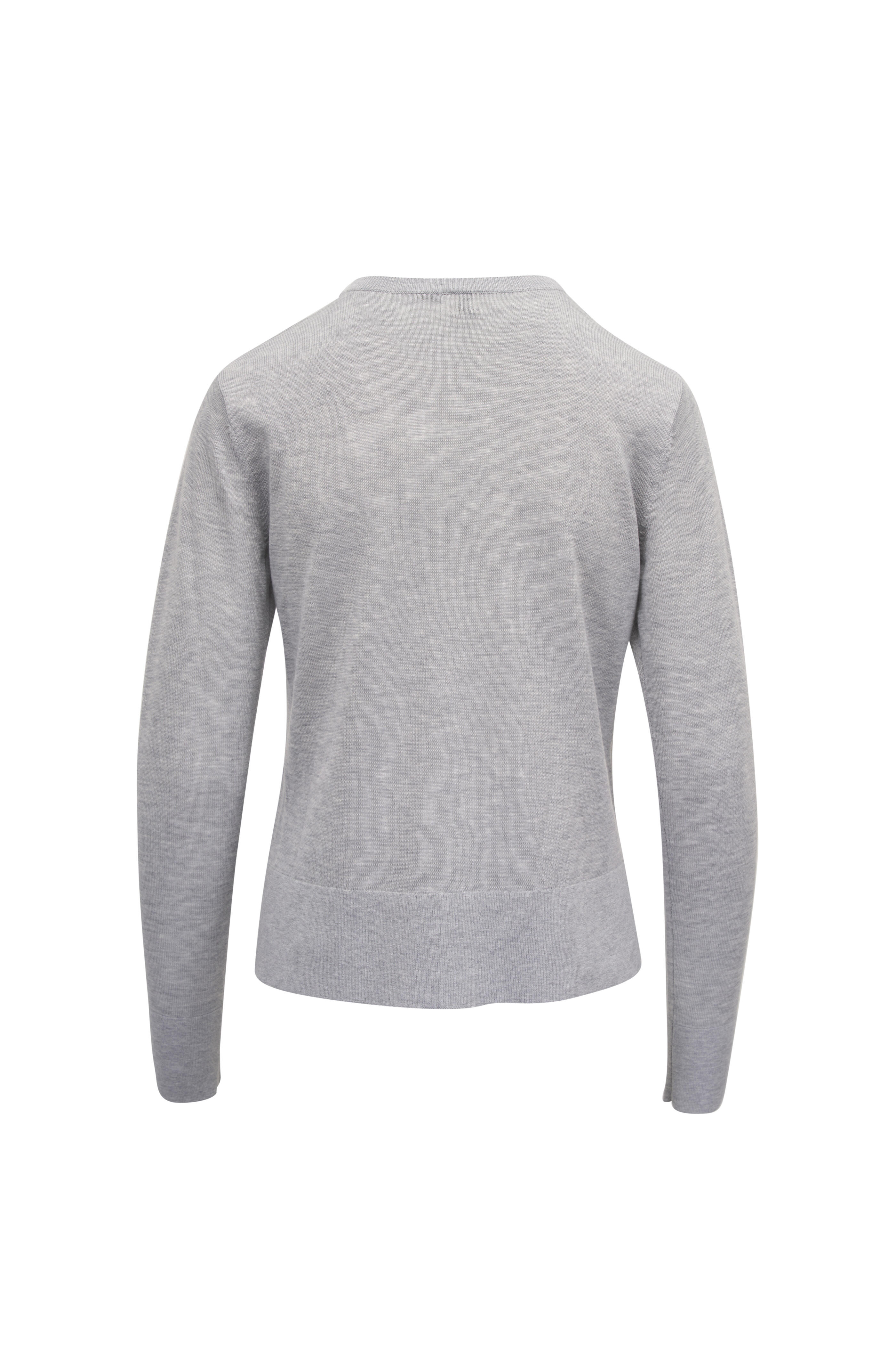 Totême - Gray Mélange Fine Knit Cardigan