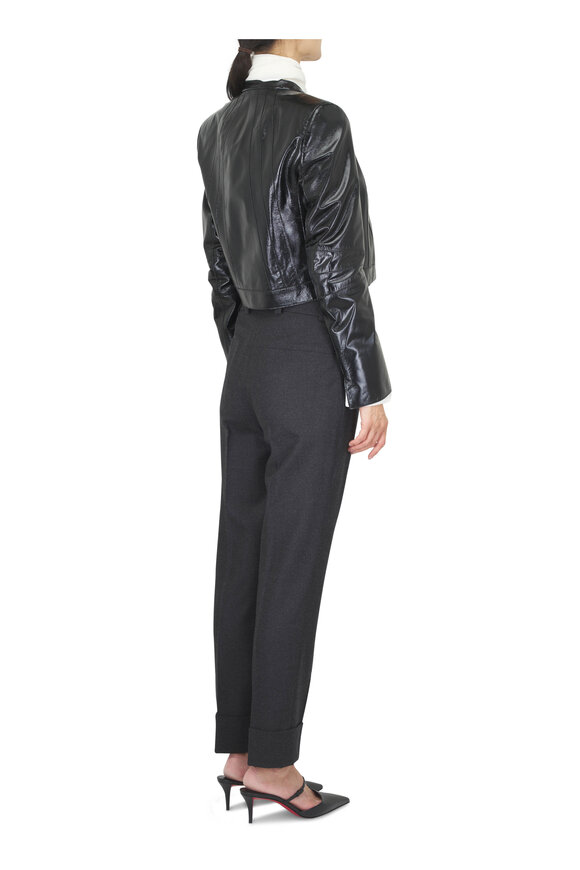 Akris Maxima Charcoal Gray Cuffed Wool Pant - view 4