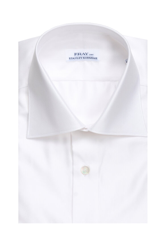 Fray White Textured Dress Shirt