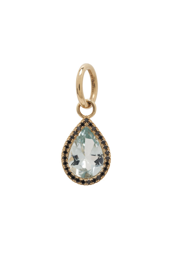 Genevieve Lau 14k Yellow Gold Aquamarine & Black Diamond Charm