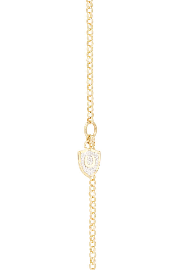 Foundrae 18k Yellow Gold Pave Diamond Protection Bracelet - view 2
