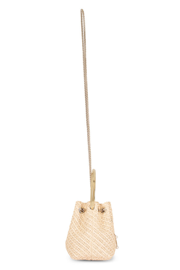 Jimmy Choo Bon Bon Natural & Gold Top Handle Bucket Bag - view 5