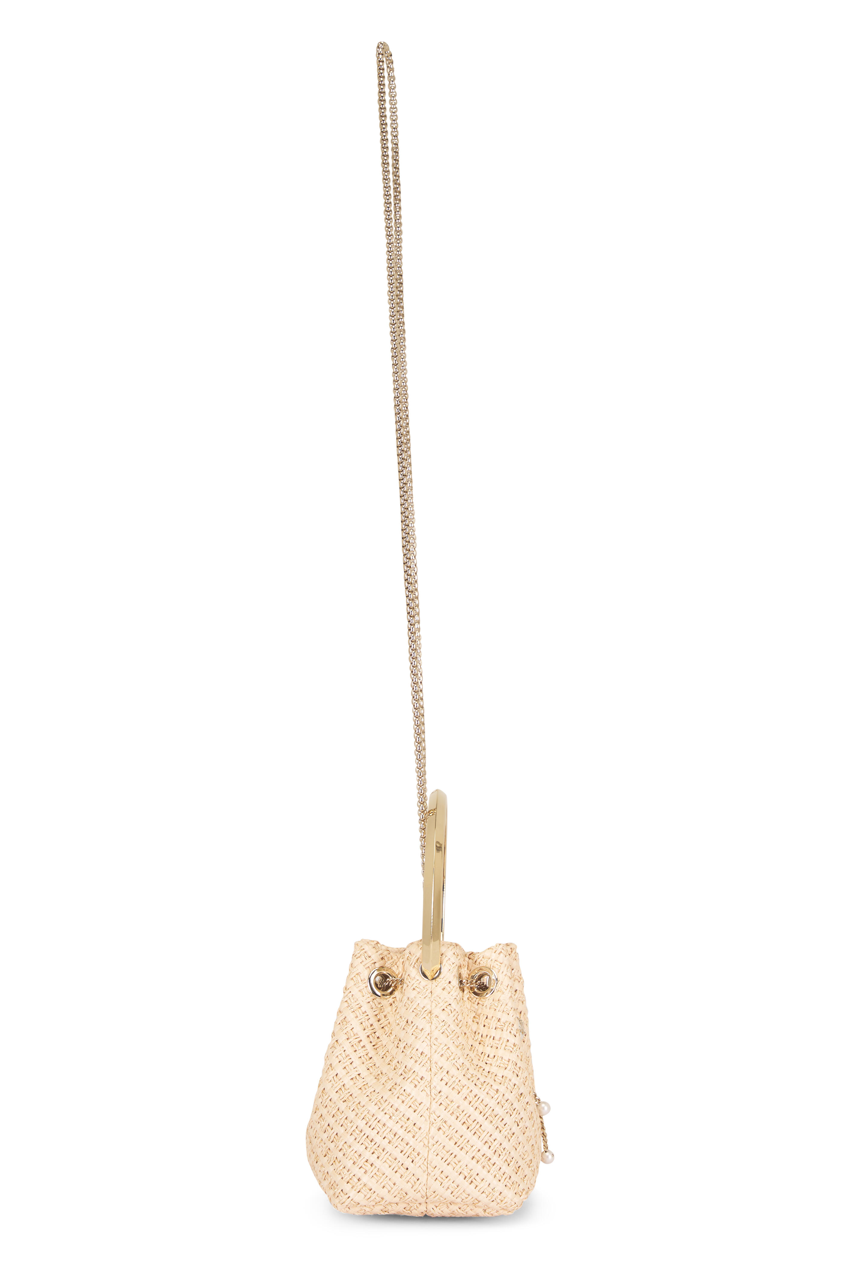 Jimmy Choo - Bon Bon Natural & Gold Top Handle Bucket Bag - view 5