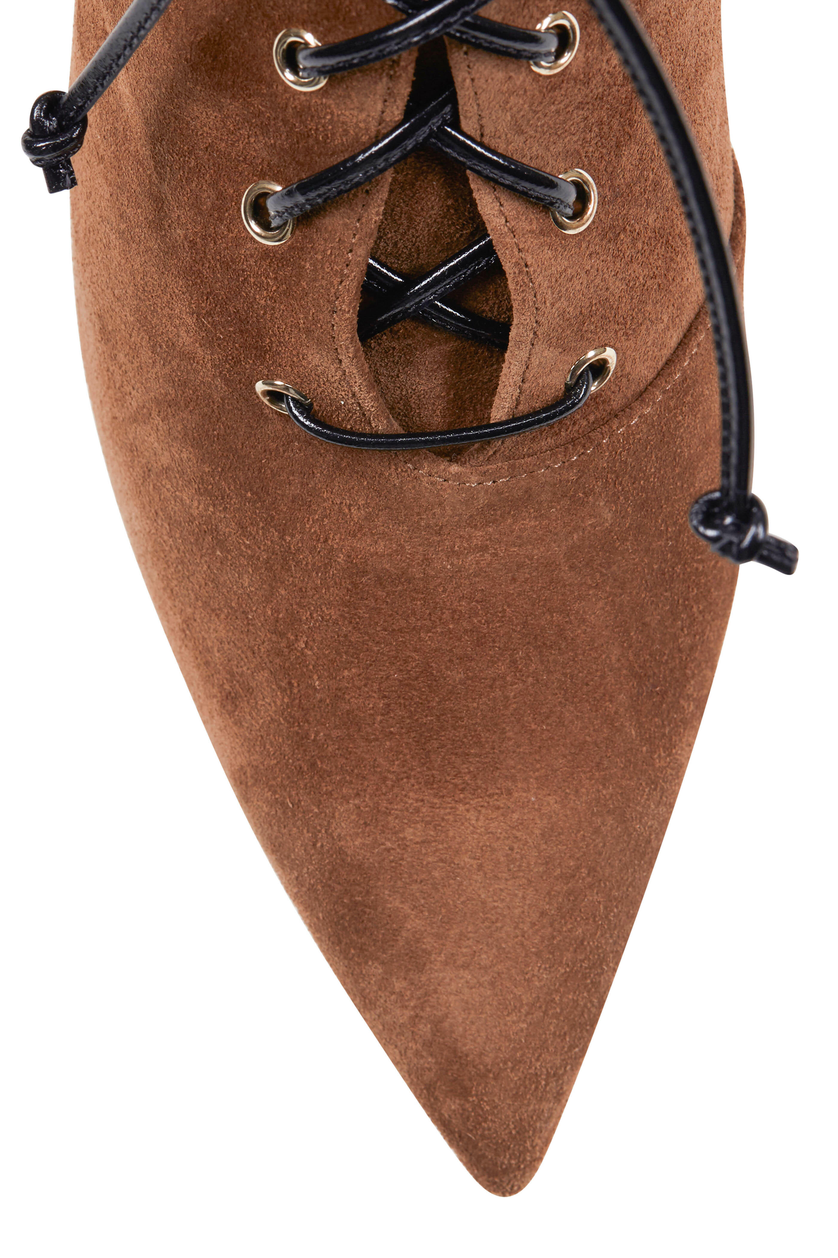 Francesco Russo - Cigar Crust Suede Lace-Up Bootie, 50MM