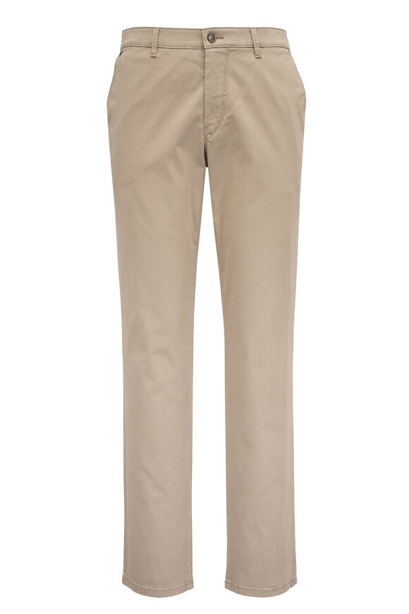 Gardeur Solid Tan Stretch Cotton Pant