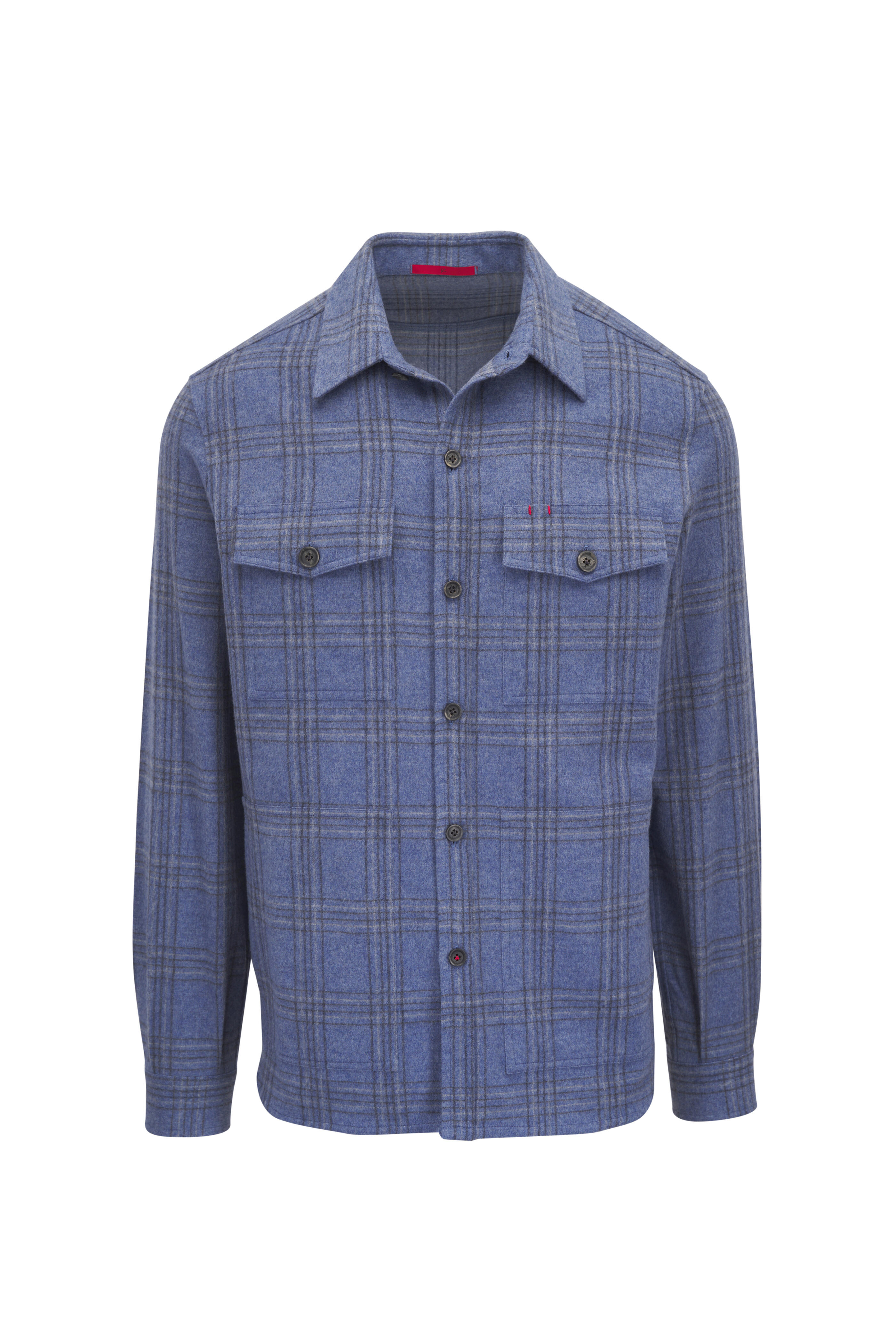 Isaia - Light Blue Wool & Cashmere Overshirt
