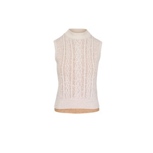 Vince - Off White & Gold Cliff Cable Double-Layer Shell