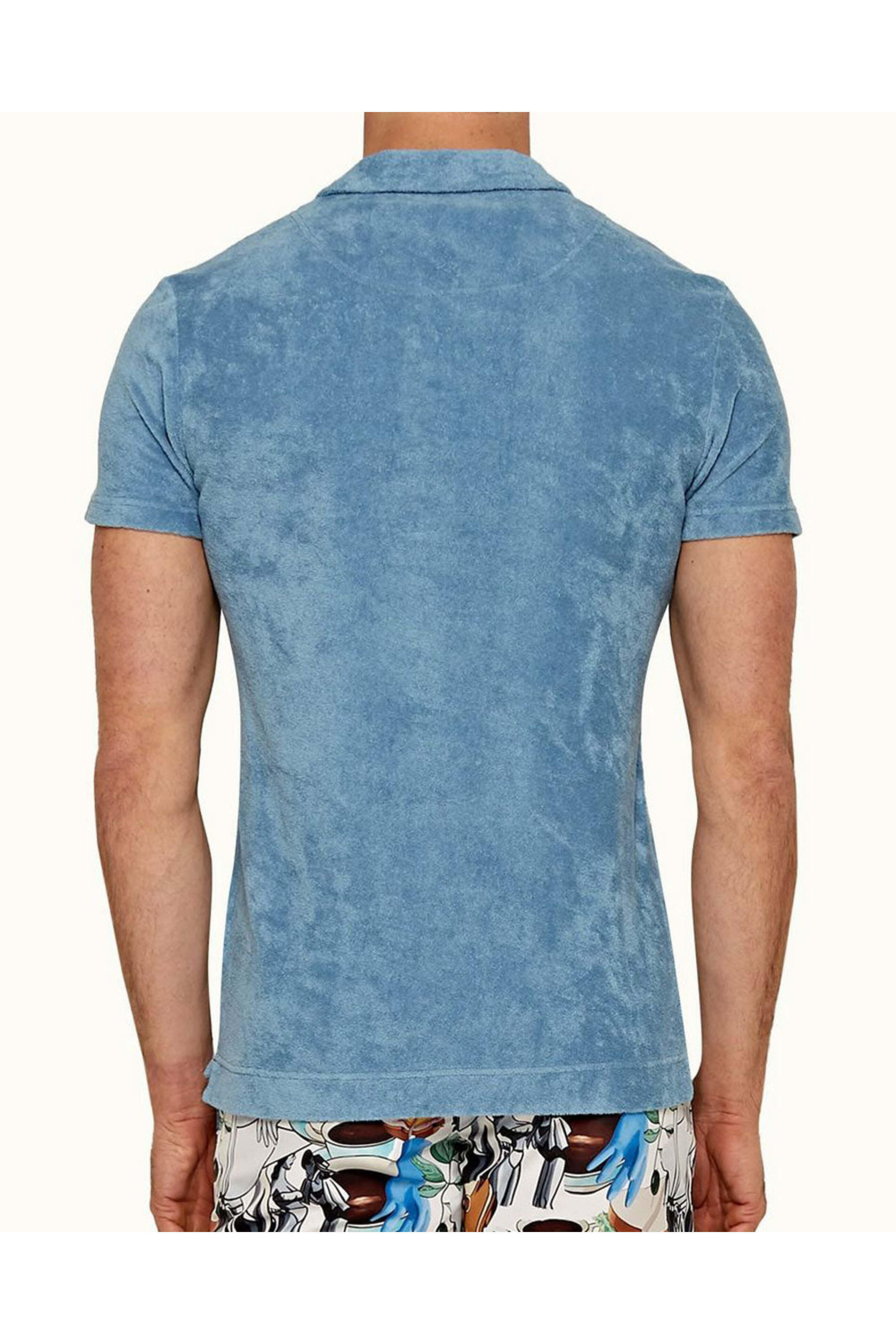 Orlebar Brown - Terry Toweling Resort Polo Shirt in Capri Blue