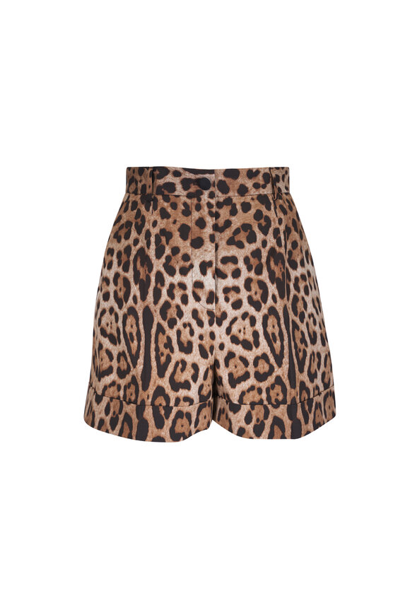 Dolce & Gabbana Animal Print Cotton Poplin Short