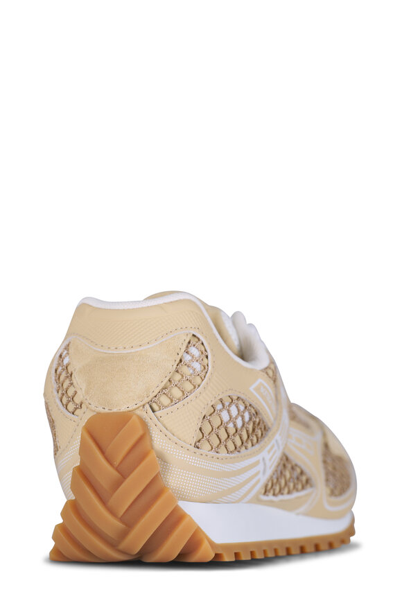 Bottega Veneta Orbit Tan Suede & Mesh Low Top Sneaker - view 4