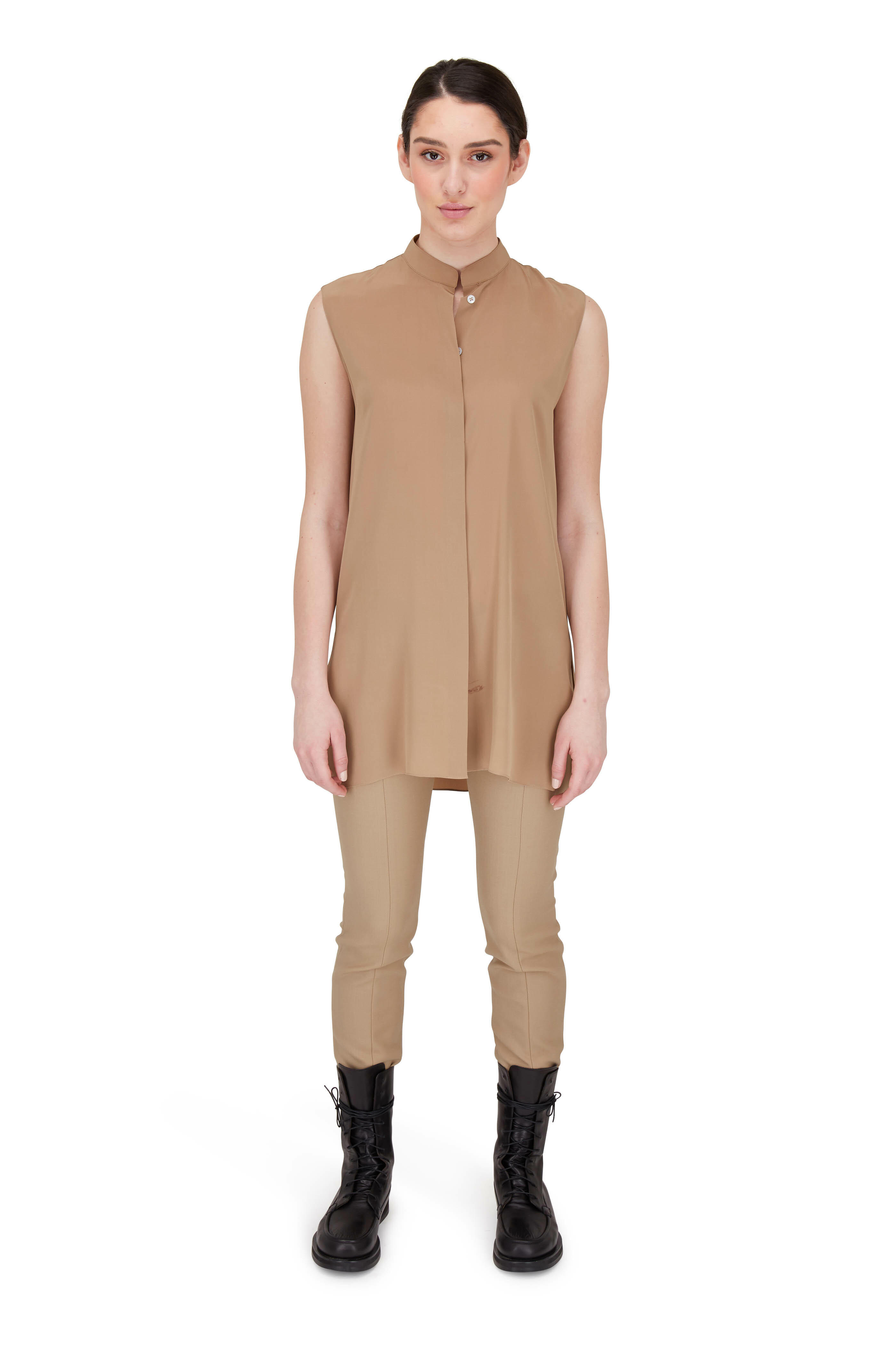 The Row - Patty Black Leather Combat Boot