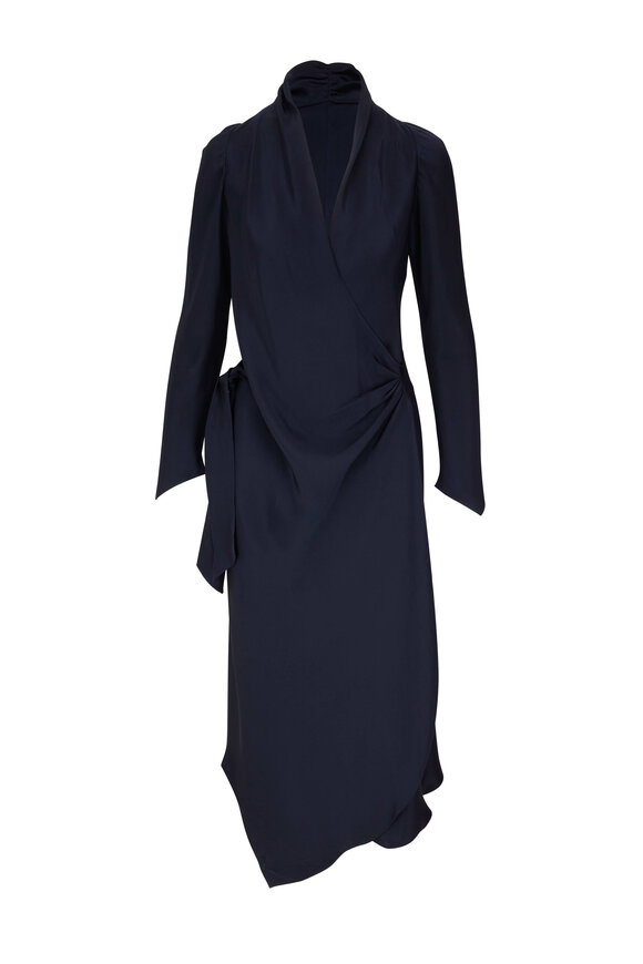 Peter Cohen - Victor Navy Long Sleeve Midi Dress