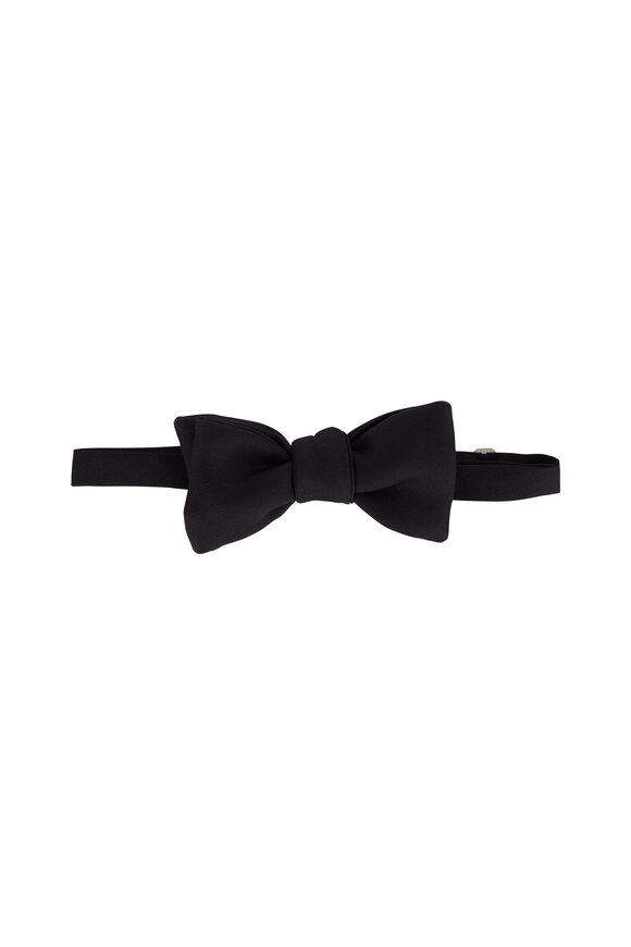Dolce Punta - Black Grosgrain Pre-Tied Bow Tie | Mitchell Stores