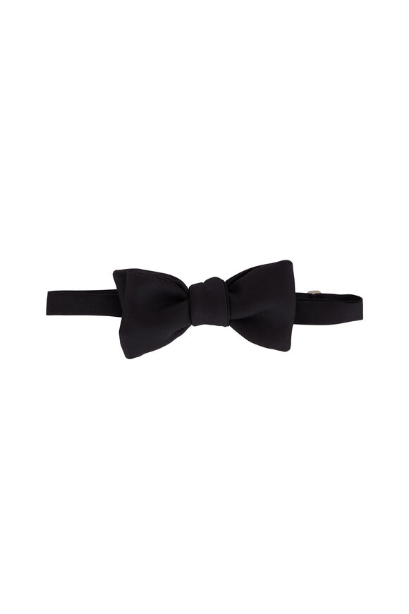 Dolce Punta Black Grosgrain Pre-Tied Bow Tie