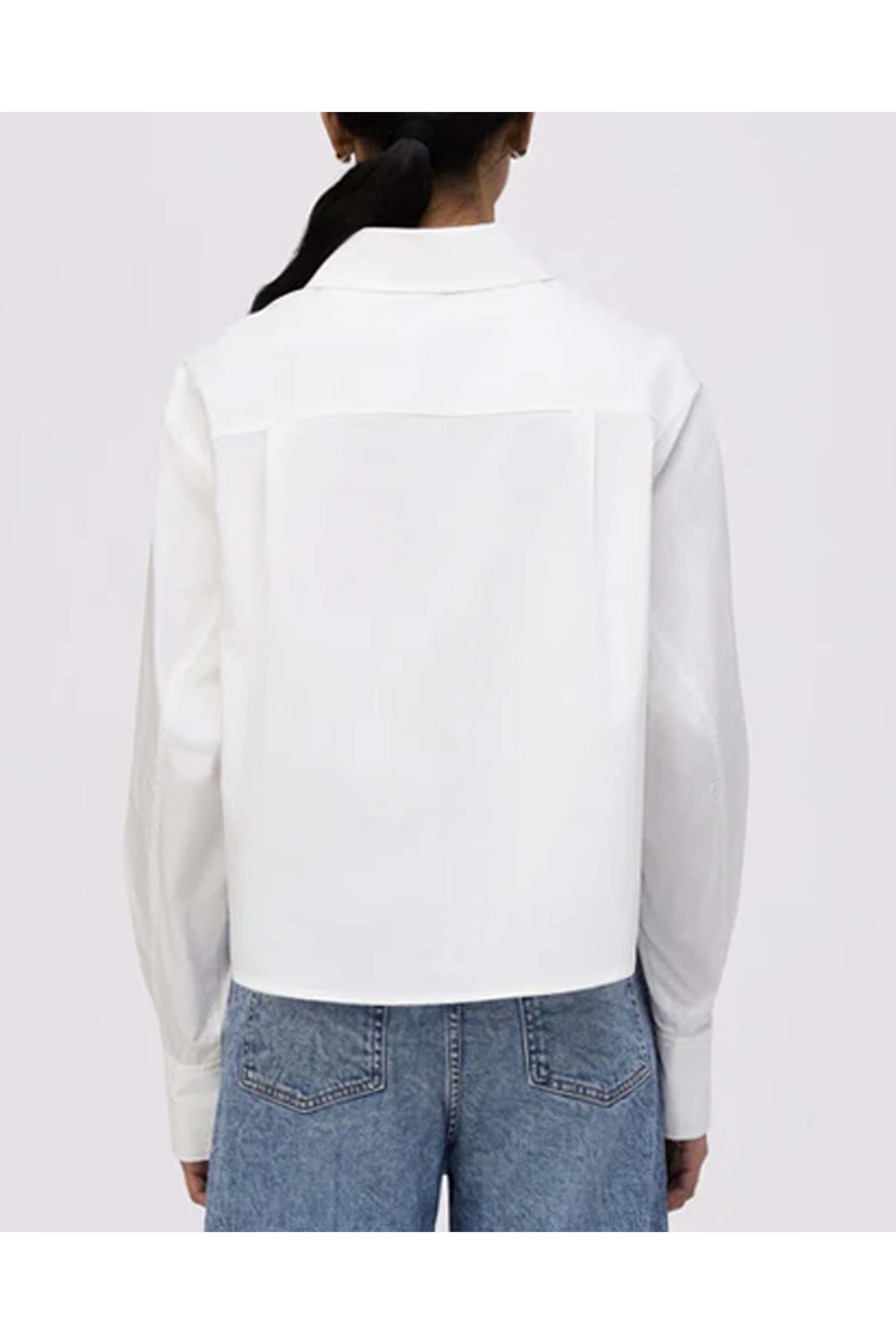 Simkhai - White Crop Renata Button Down Shirt
