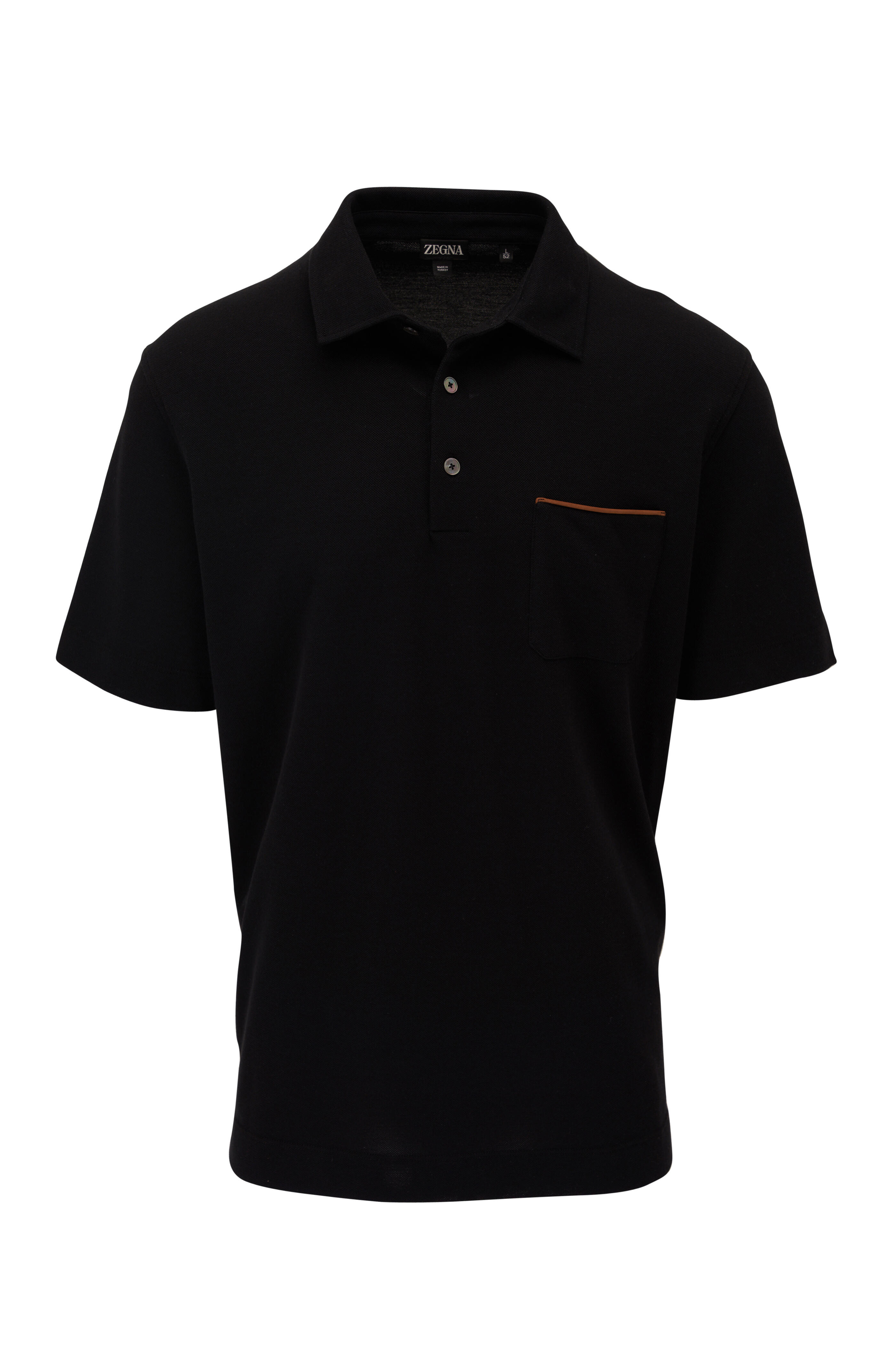Zegna - Black Cotton Polo | Mitchell Stores