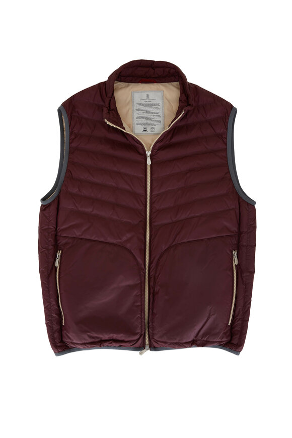 Brunello Cucinelli - Wine Red Quilted Down Vest