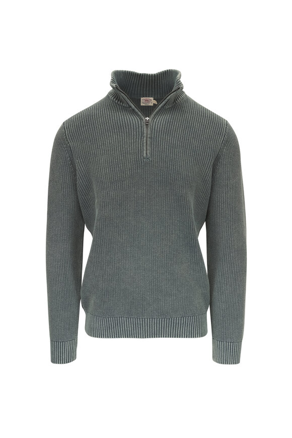 Faherty Brand Sunwashed Mountain Olive Quarter Zip Pullover