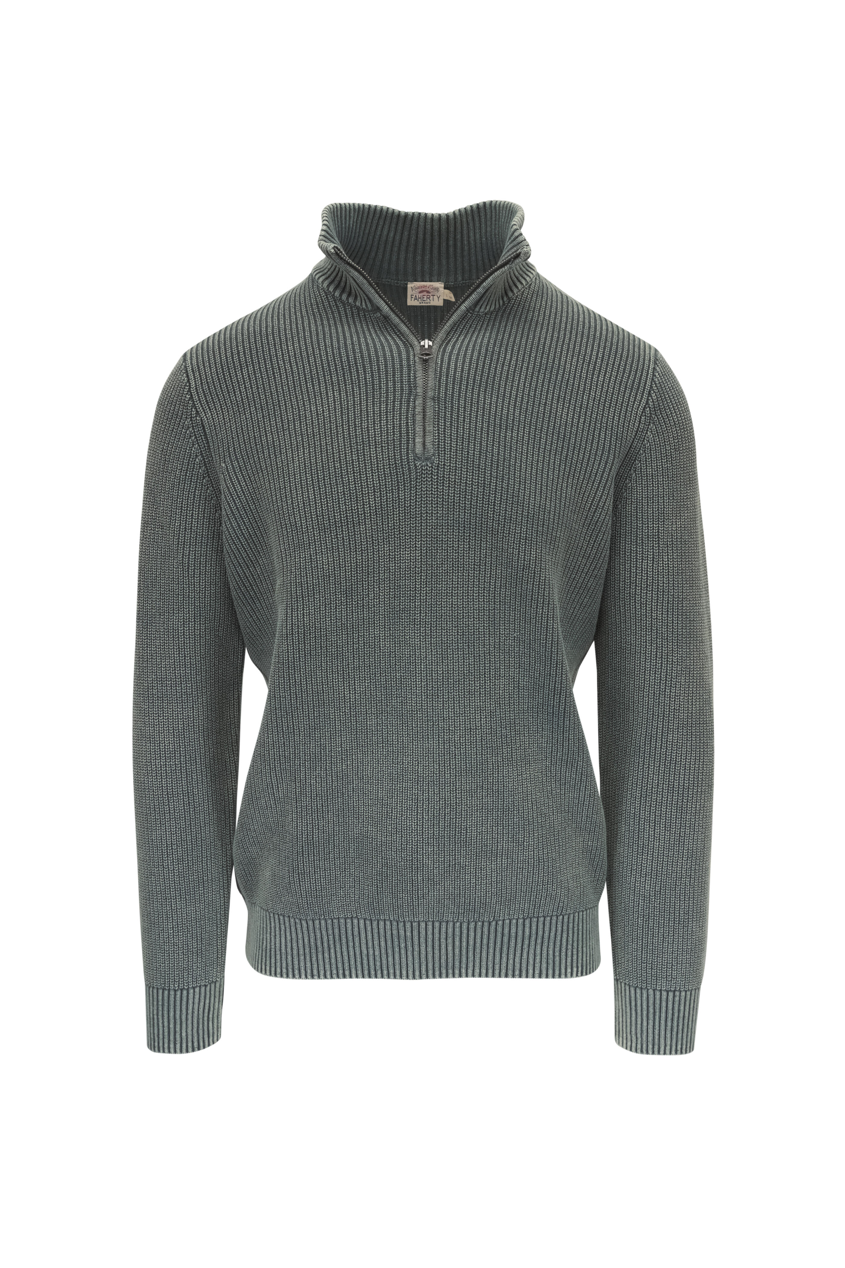 Faherty Brand - Sunwashed Mountain Olive Quarter Zip Pullover