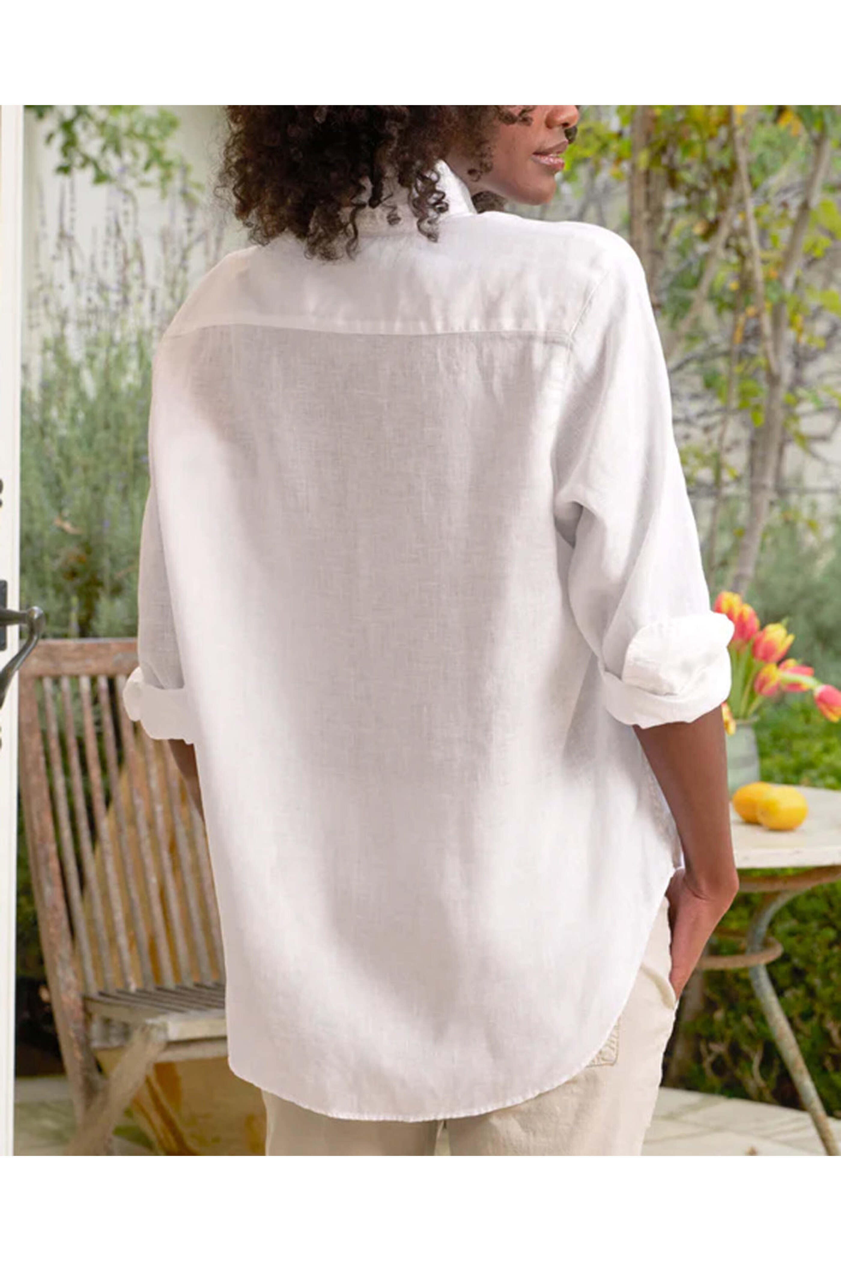 Frank & Eileen - White Linen Eileen Button Up Shirt