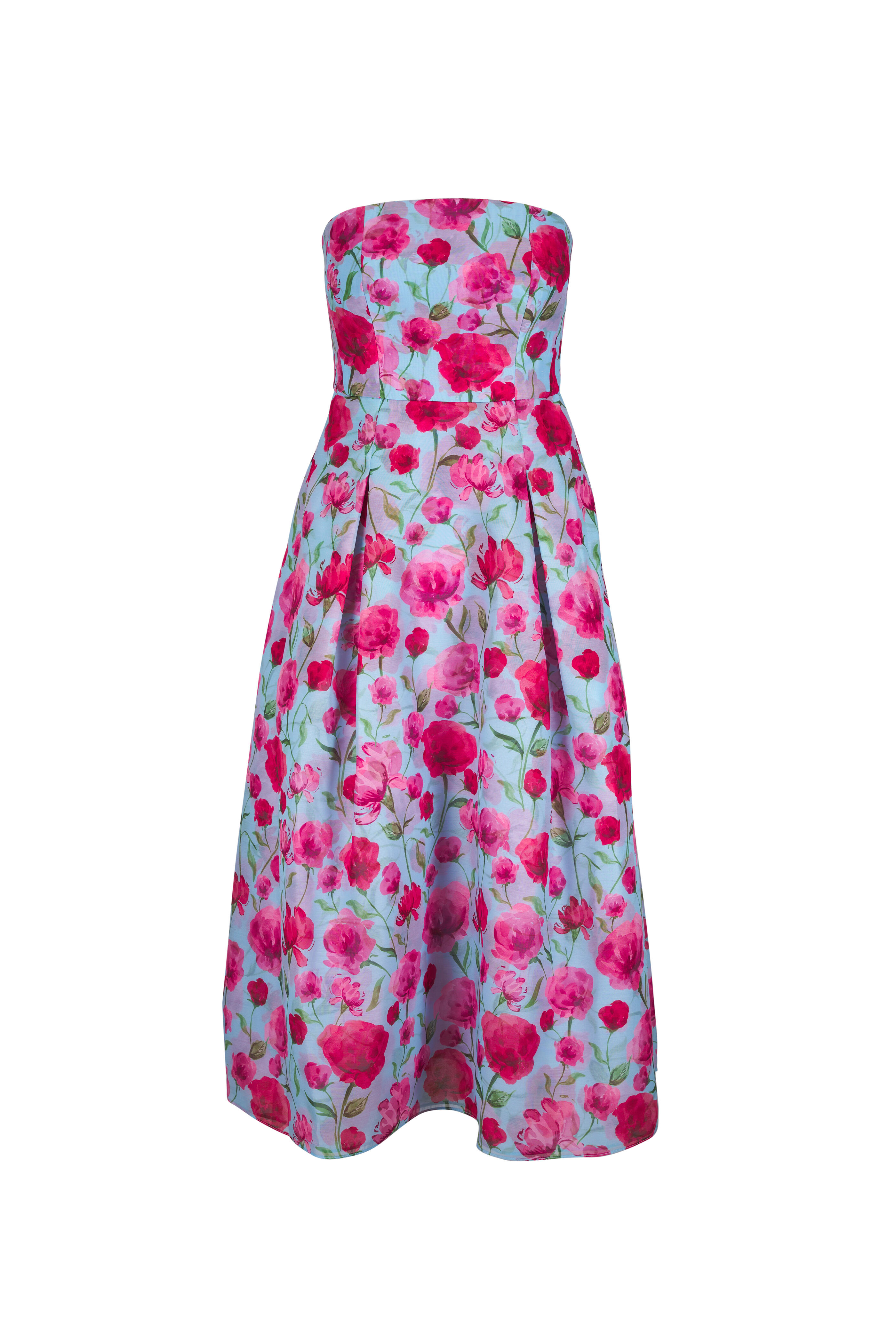 Sachin Babi - Shay Sky Poppies Strapless Dress