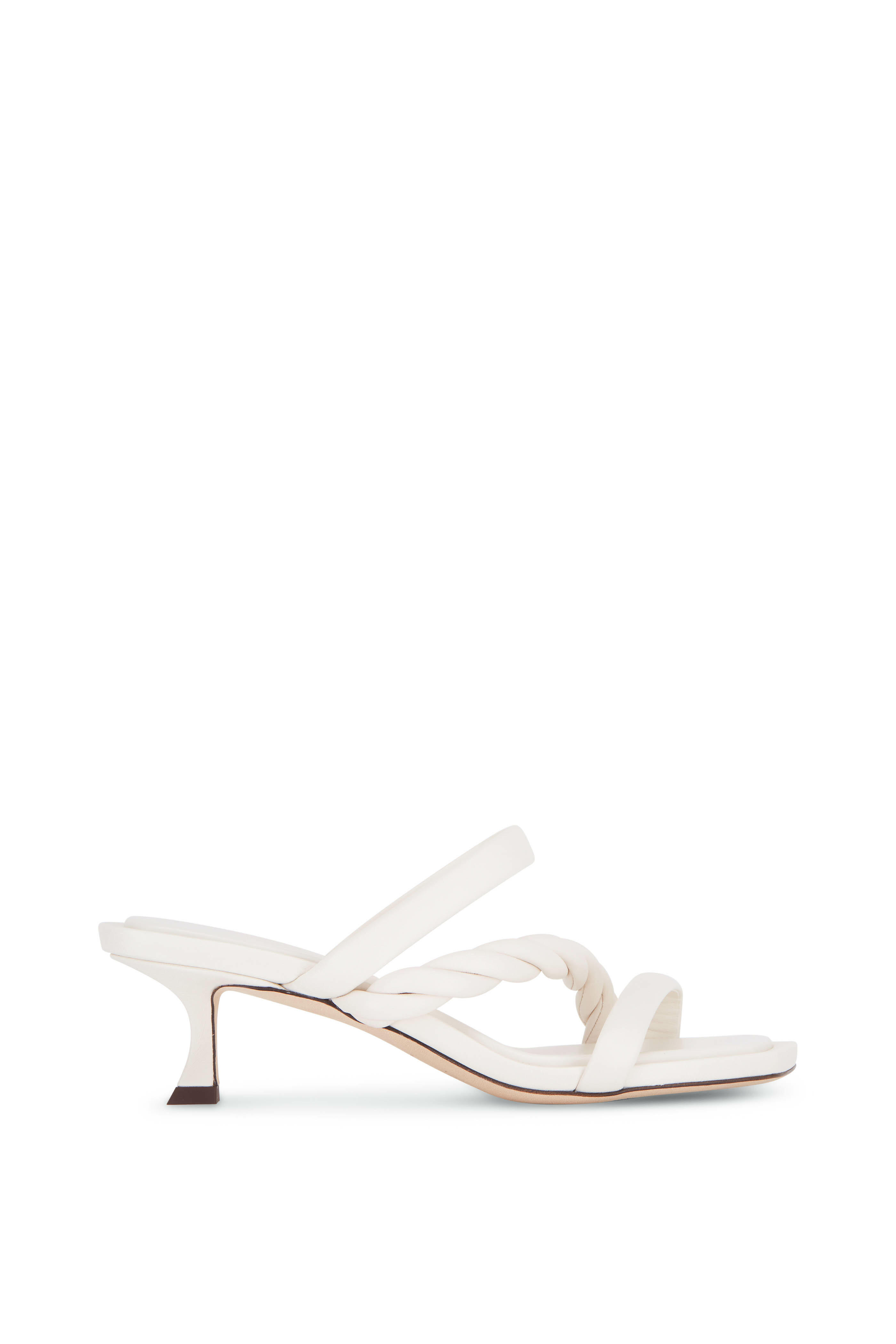 Jimmy Choo - Diosa Latte Leather Braided Sandal, 50mm