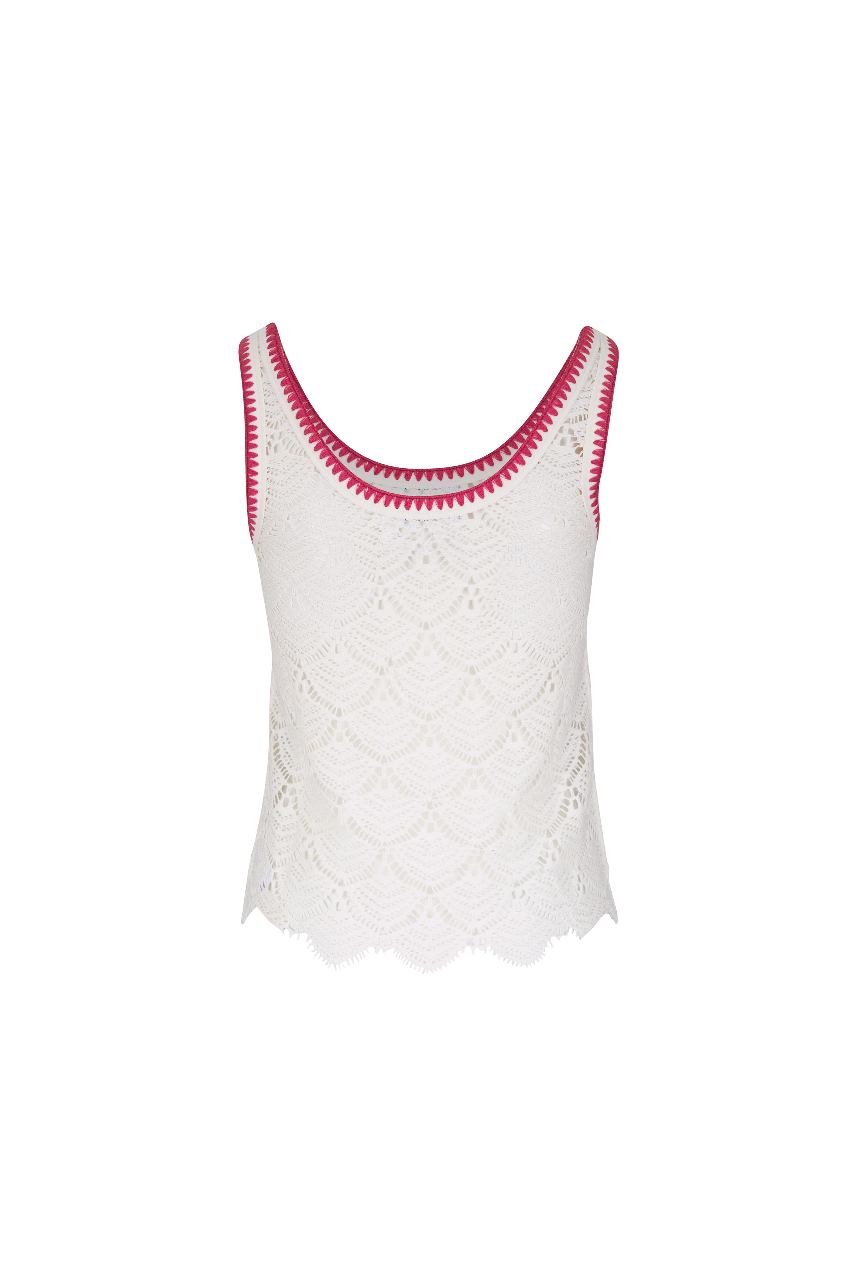 AG - Bianca Powder Scalloped Crochet Tank - view 2