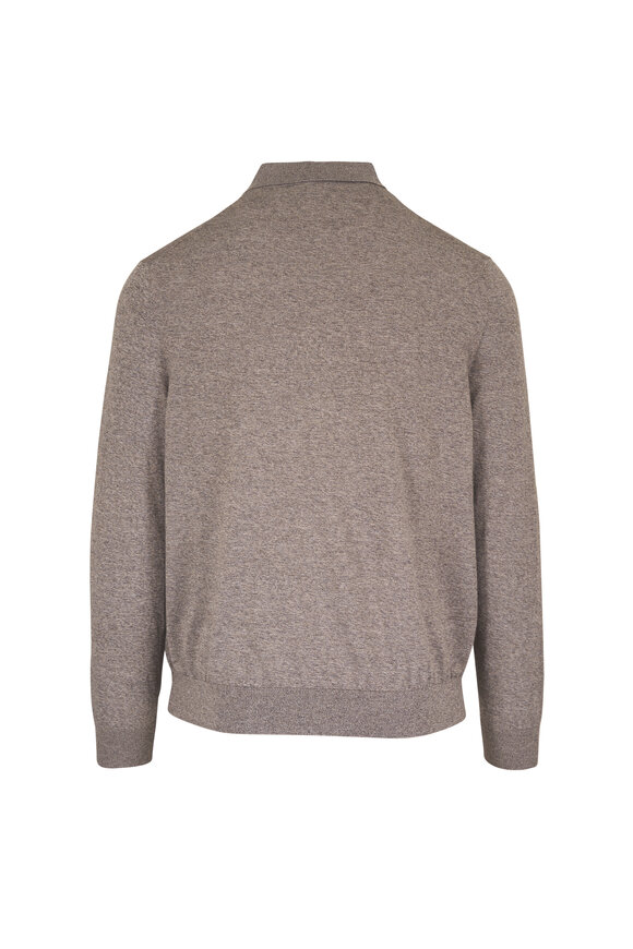 Loro Piana Ice Wish Heather Midnight Swamp Cotton Polo - view 2