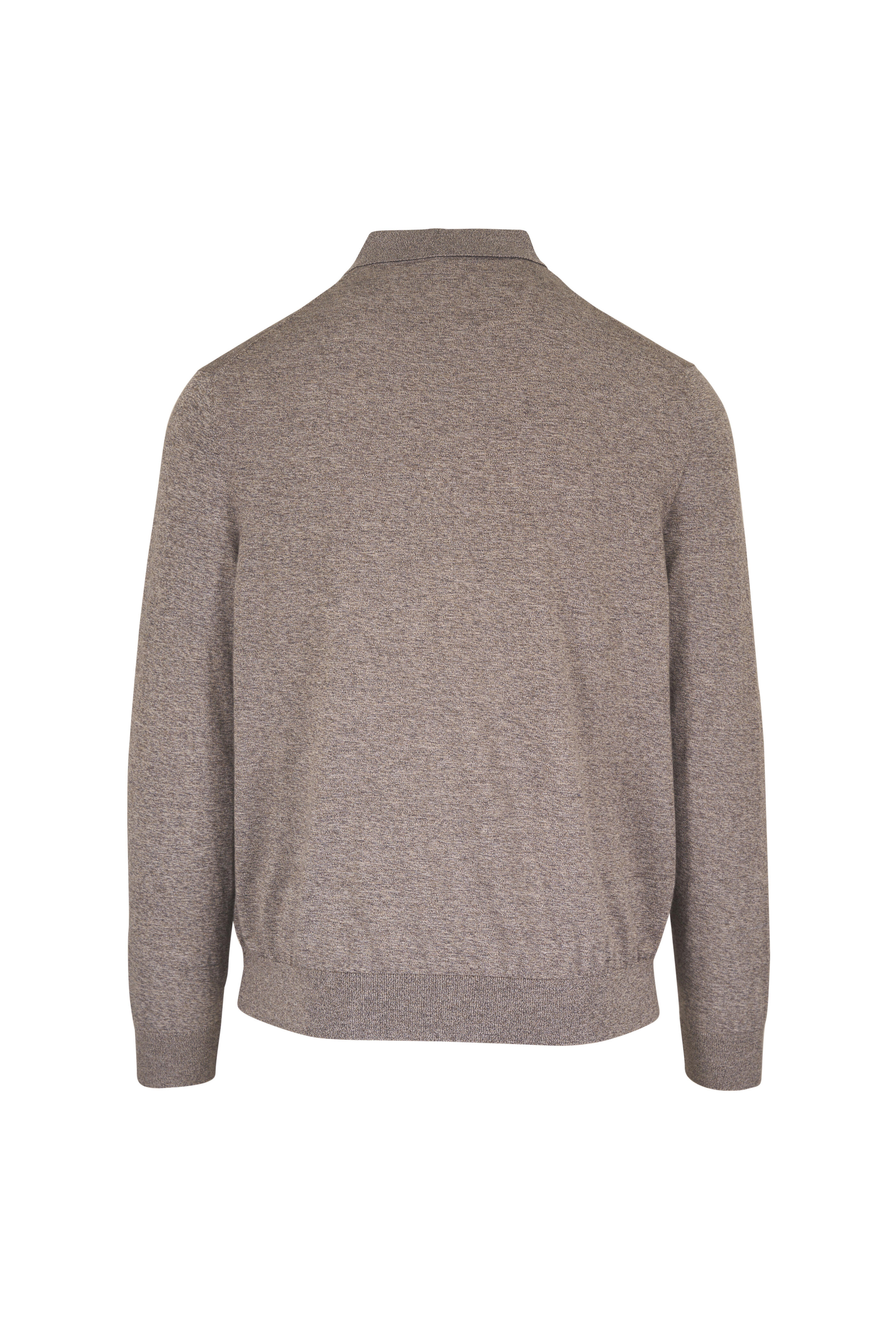 Loro Piana - Ice Wish Heather Midnight Swamp Cotton Polo - view 2