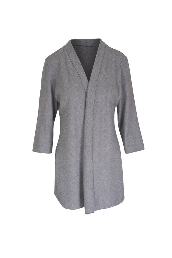 Peter Cohen Tale Gray Cashmere Challis Cardigan