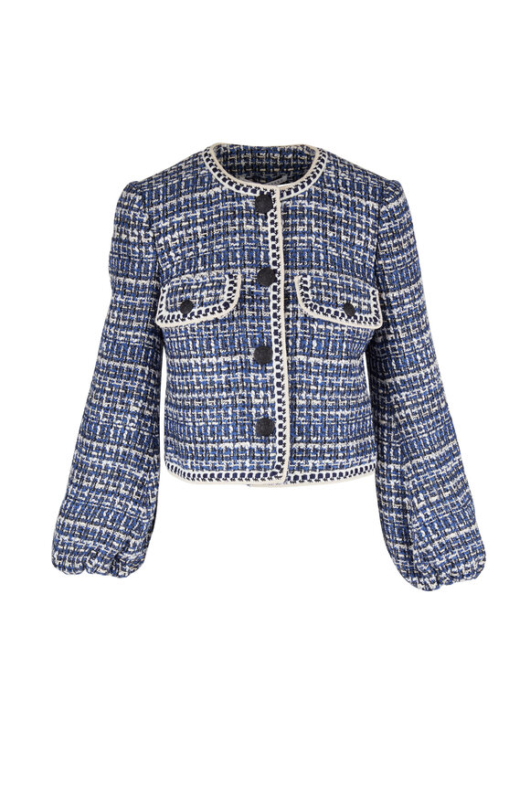 Veronica Beard - Brim Blue & White Tweed Jacket