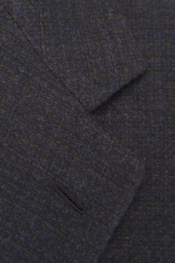 Brioni - Navy & Brown Plaid Wool & Cashmere Sportcoat