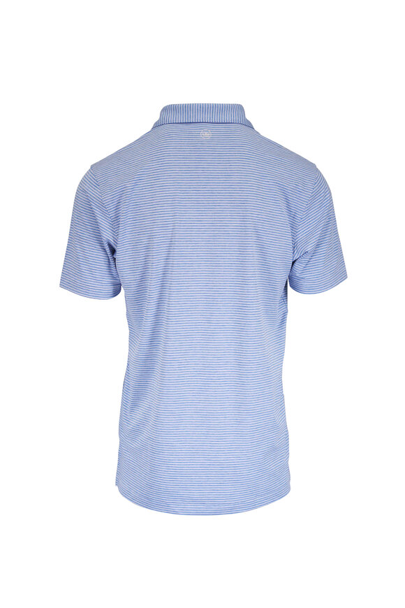 Peter Millar Gray Mist & Blue Stripe Performance Polo - view 2