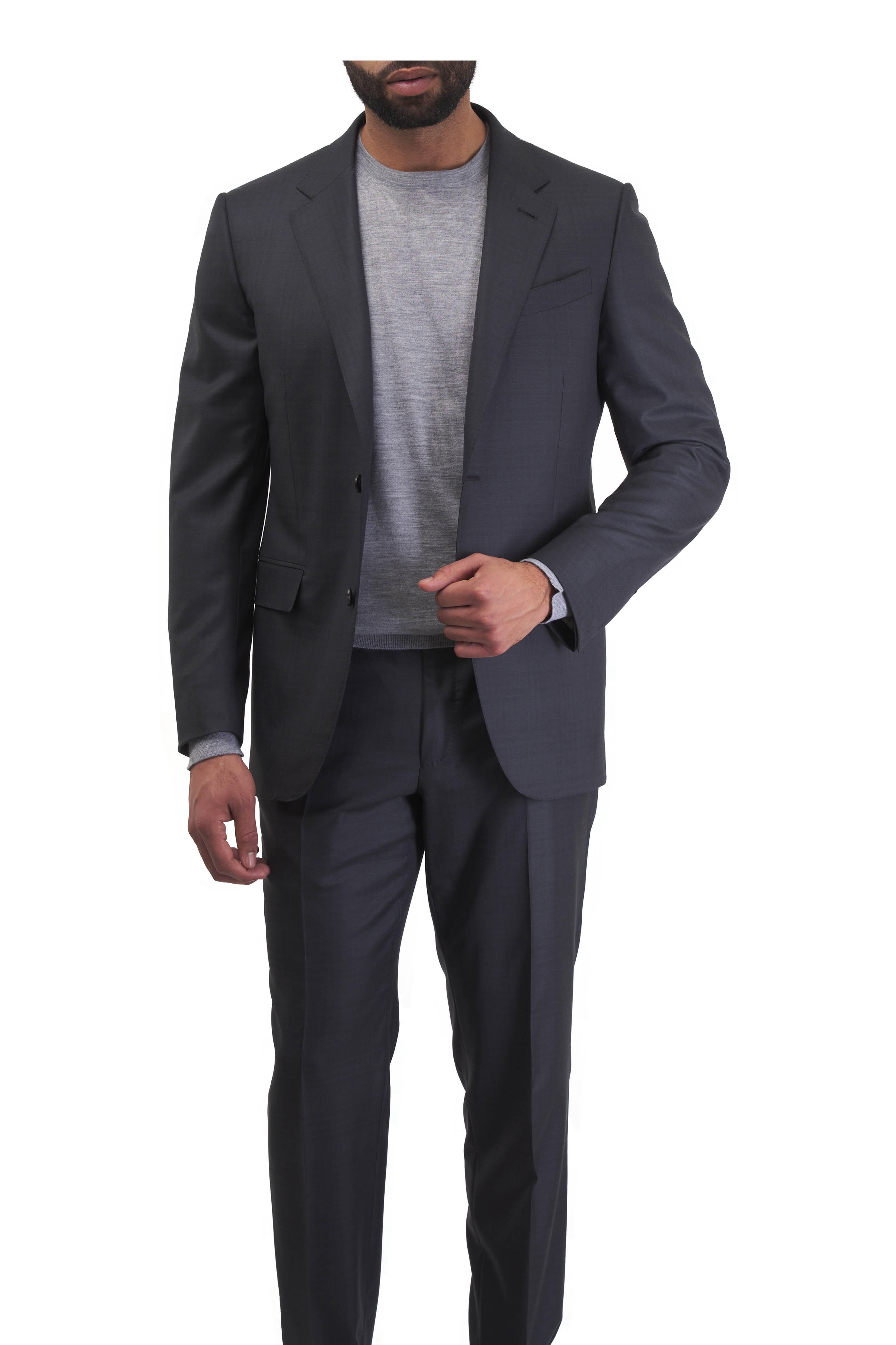 Zegna - Light Gray Cashmere & Silk Crewneck Sweater