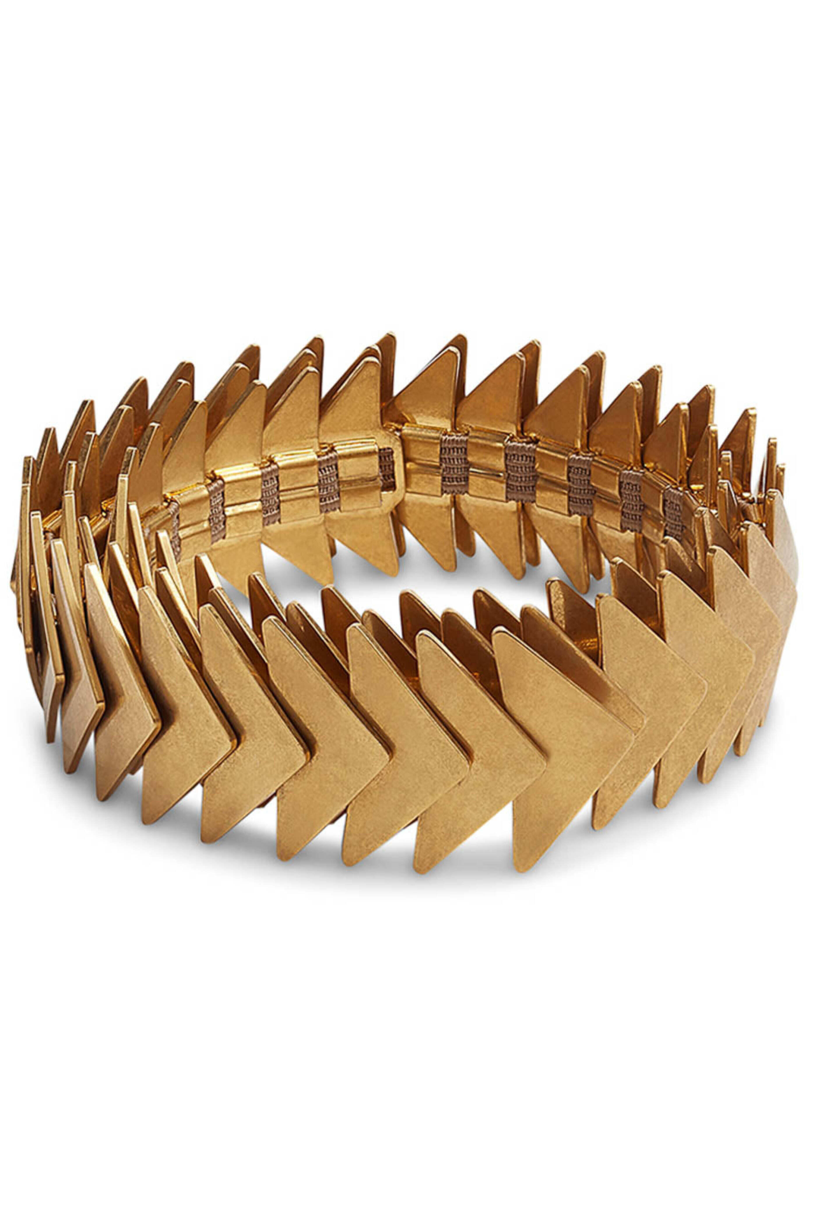 Bottega Veneta - Gold Triangle Elastic Metal Link Belt