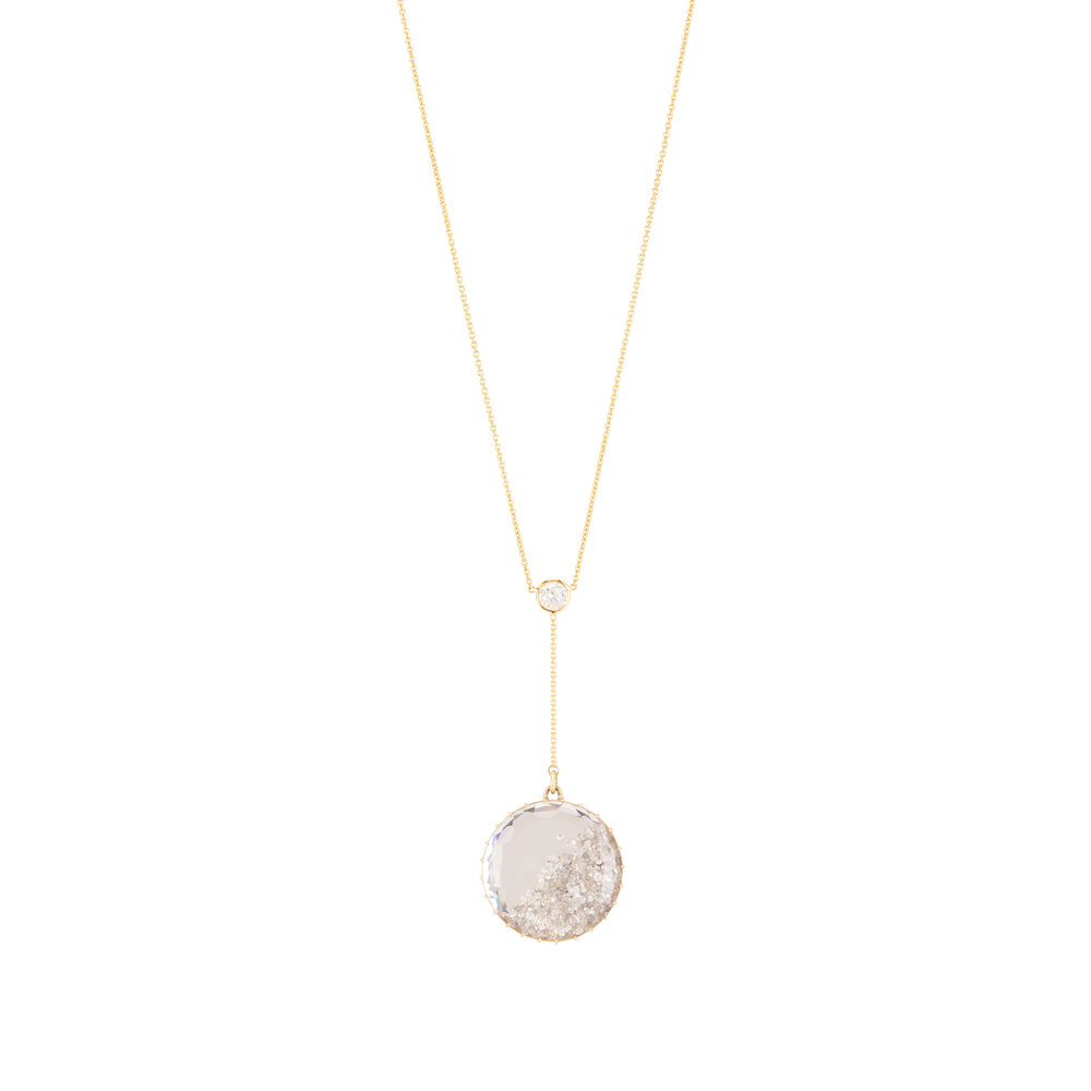 Renee Lewis - Yellow Gold Y Chain Diamond Shaker Neckalce