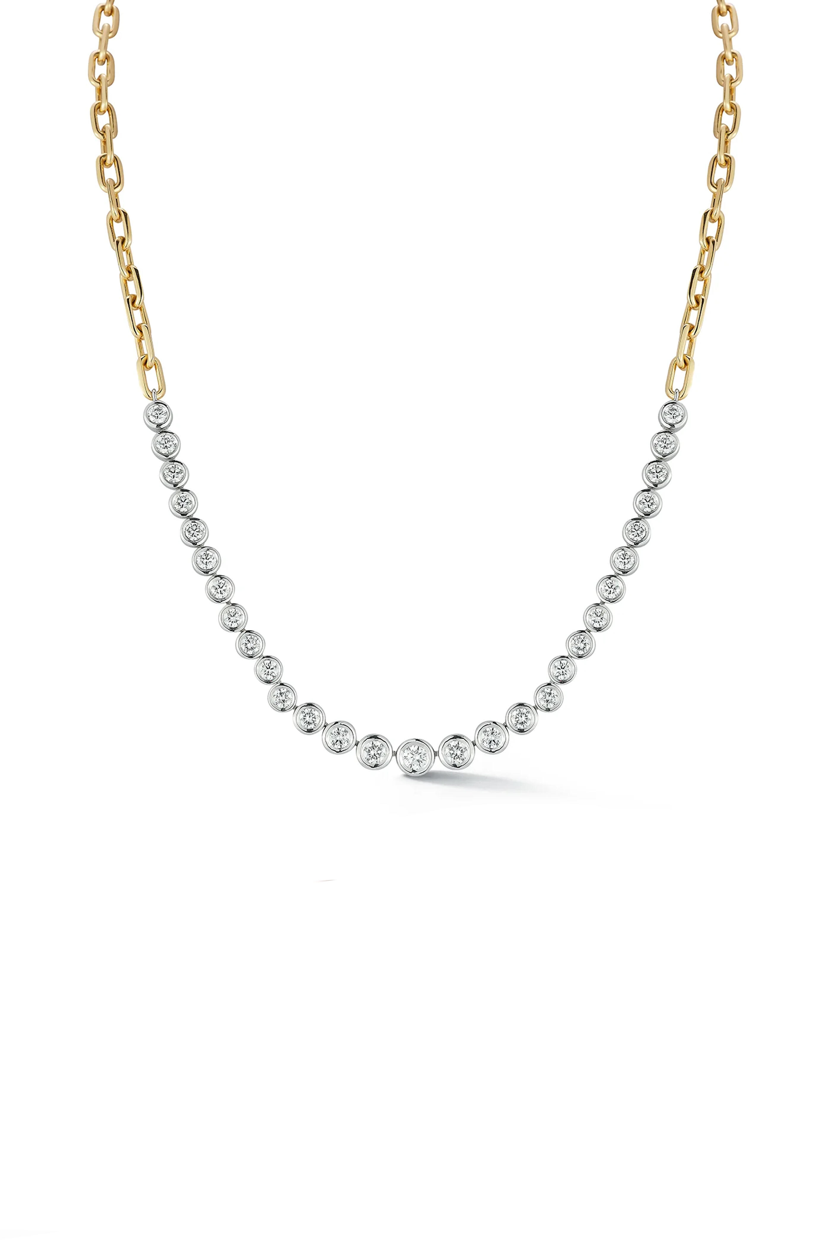 Walters Faith - Mixed Metal Diamond Bezel Necklace