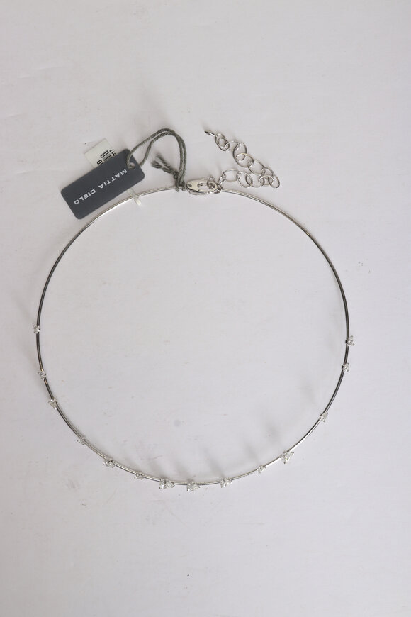 Mattia Cielo 18k White Gold Diamond Rugiada Collar Necklace