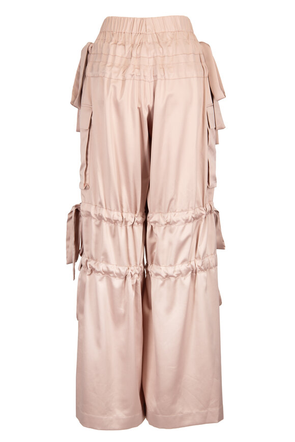 Aknvas Odin Taupe Satin Tie Cargo Pant - view 2