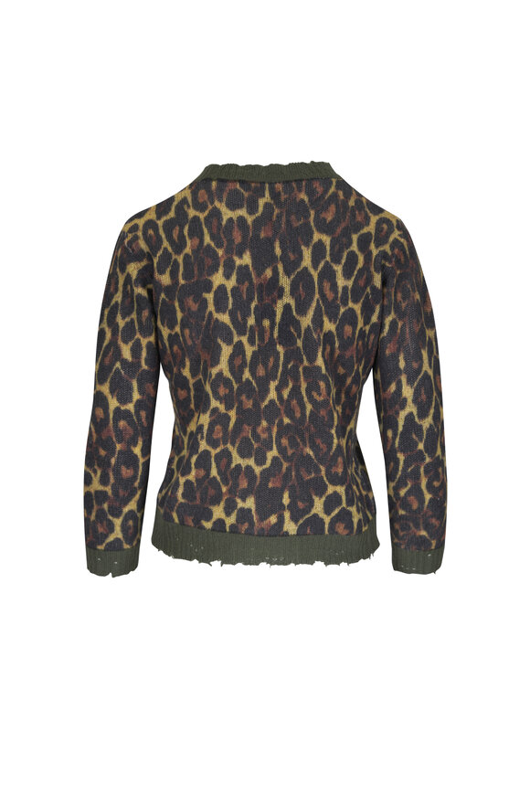 R13 Brown Animal Print Relaxed Crewneck Sweater - view 3