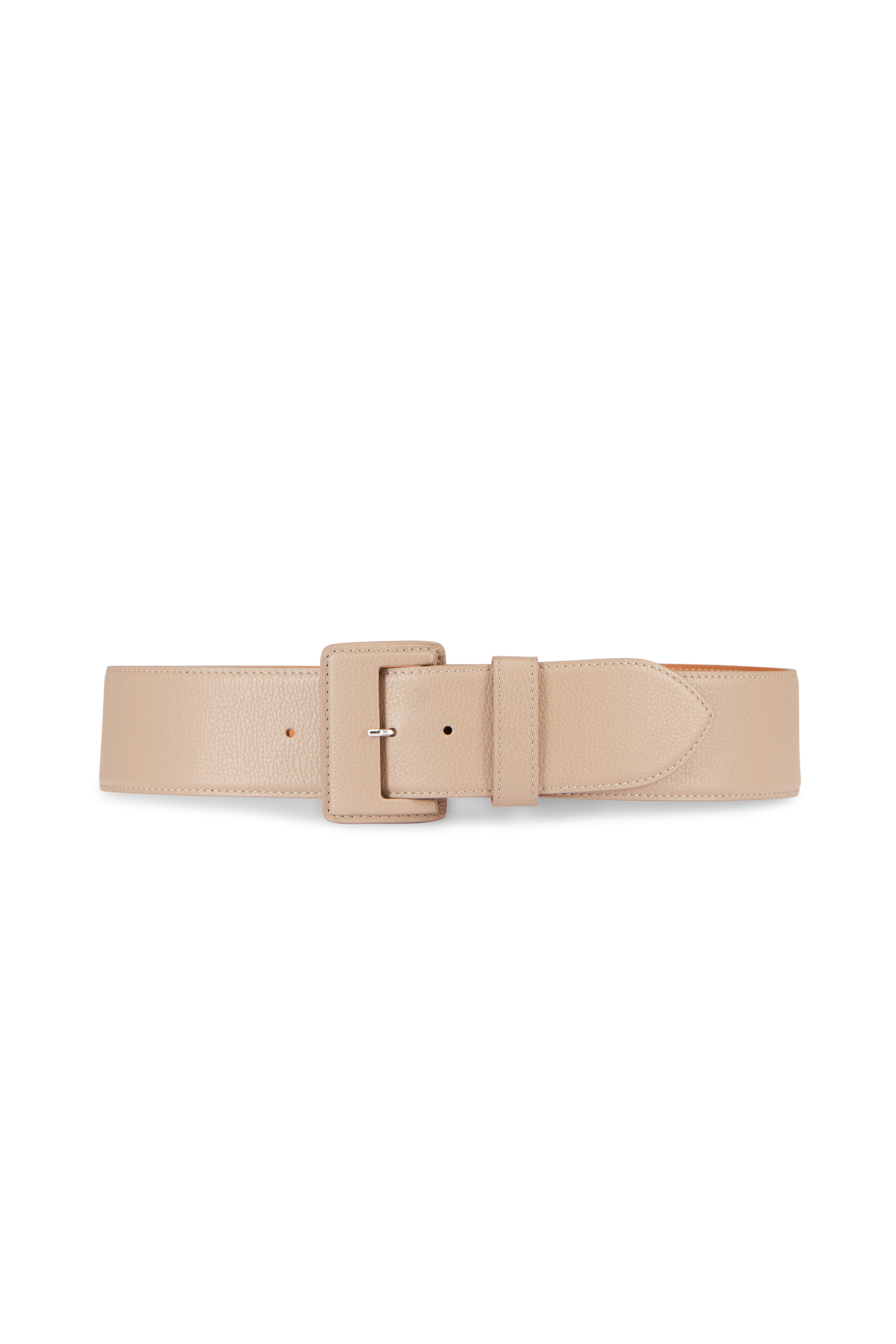 Maison Vaincourt - La Raffinee Taupe Pebbled Leather Belt - view 1