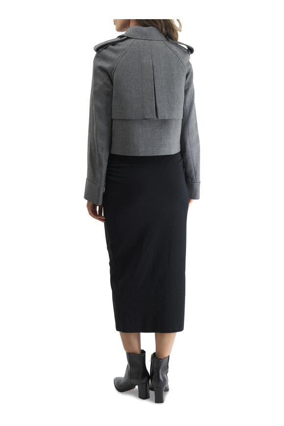 Veronica Beard - Conneley Cropped Heather Gray Trench 