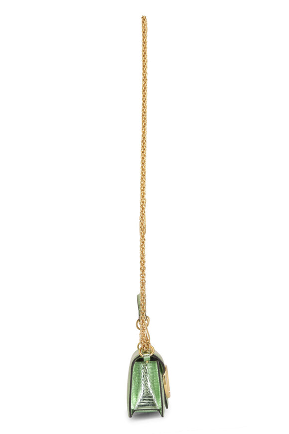 Valentino Garavani Small Loco Metallic Mint Shoulder Bag - view 5