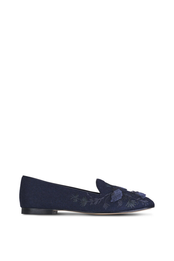 Arteana - Flora Navy Slipper 