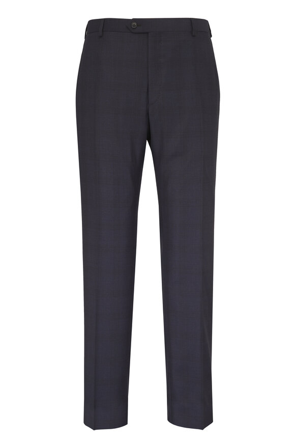 Brioni Navy Blue 150's Check Wool Suit - view 4