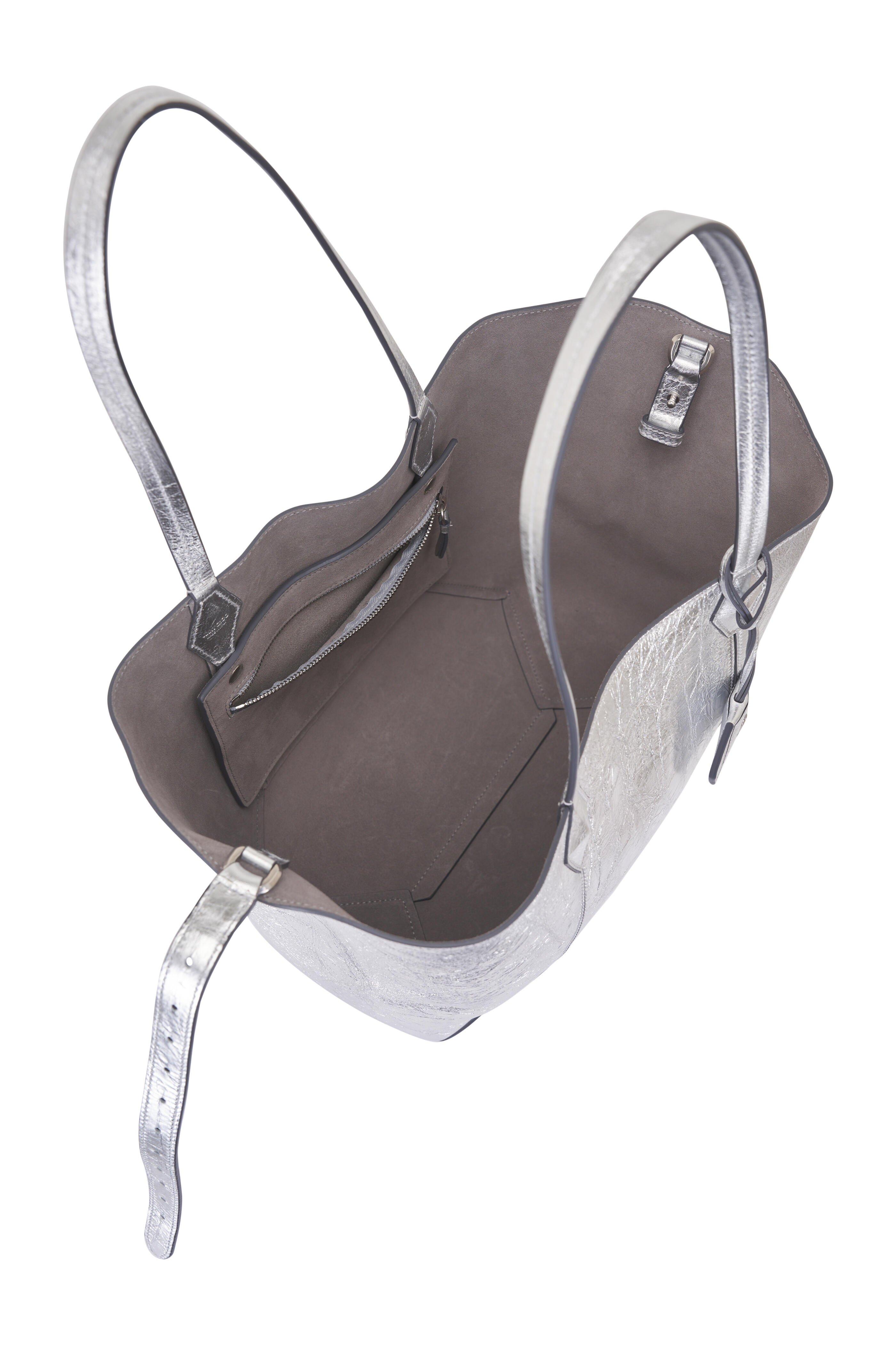 Jimmy Choo - Diamond Antique Silver Leather Tote
