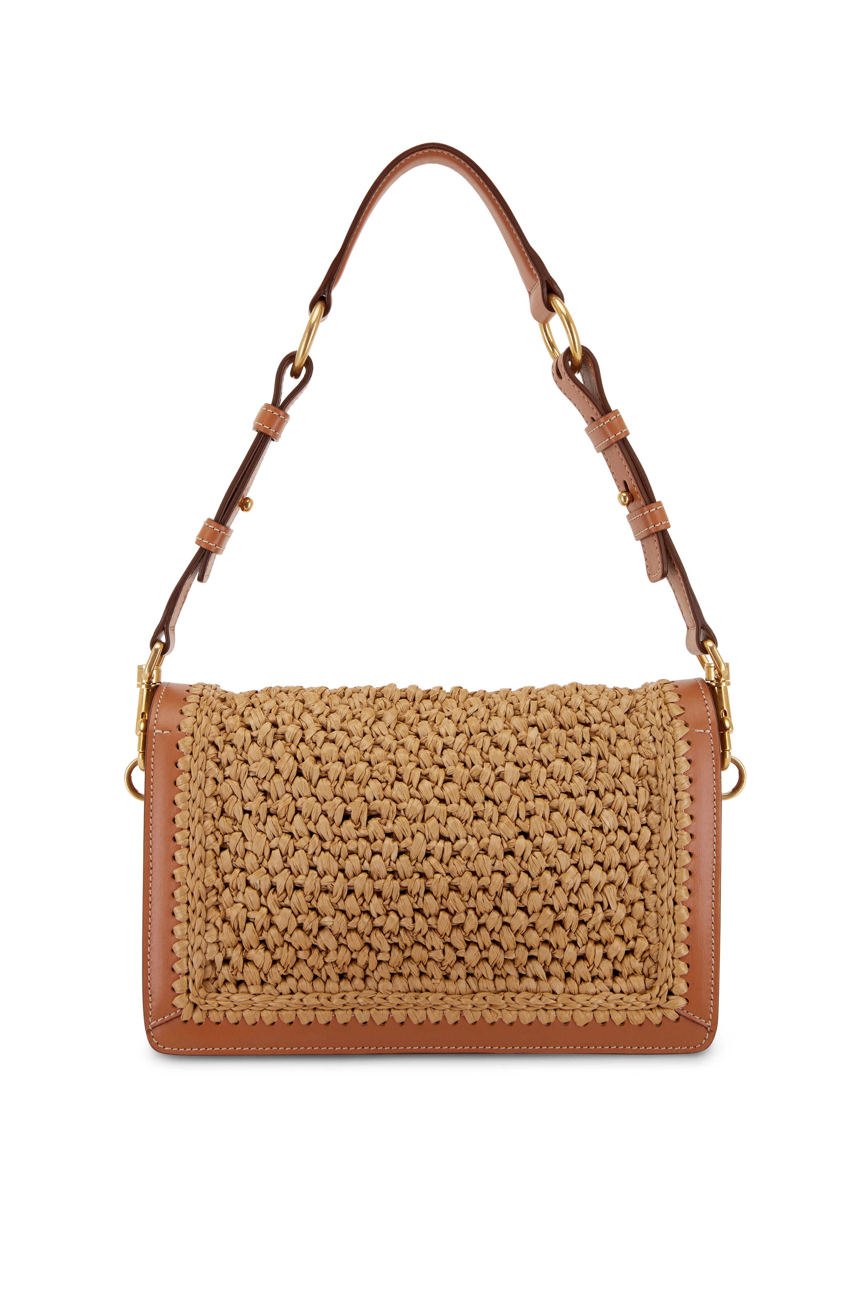 Tod's - TSI Kenia Dark Tan Raffia Crossbody | Mitchell Stores