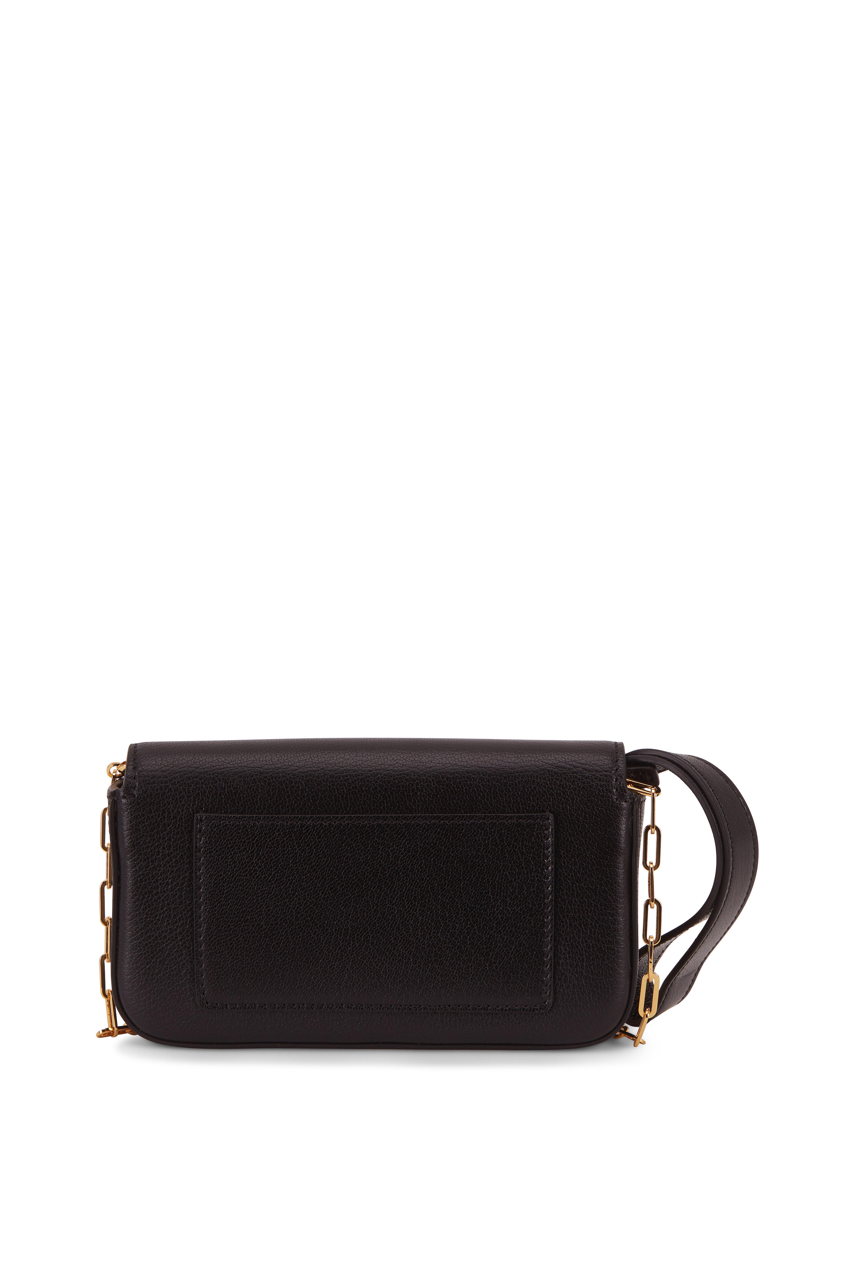 Tom Ford - Black Leather T Clasp Mini Chain Crossbody Bag