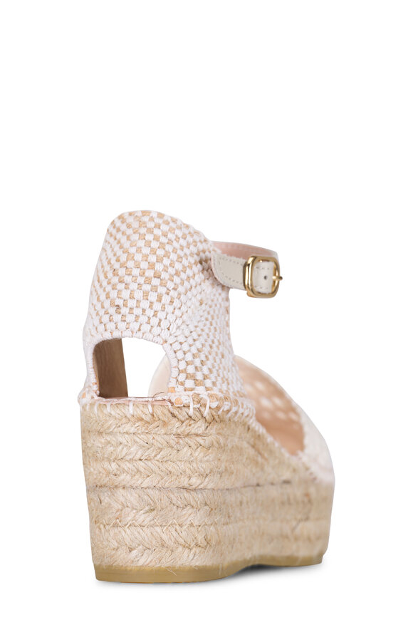 Ron White - Bevin Ivory Close Toe Espadrille, 60mm