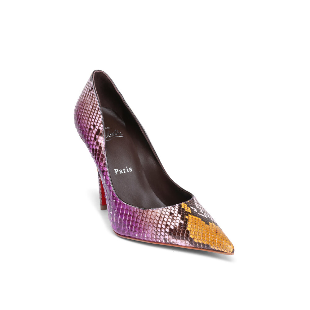 Purple Python Pumps Christian Louboutin - Miss Z Rhapsody Yellow & Purple Leather Pump